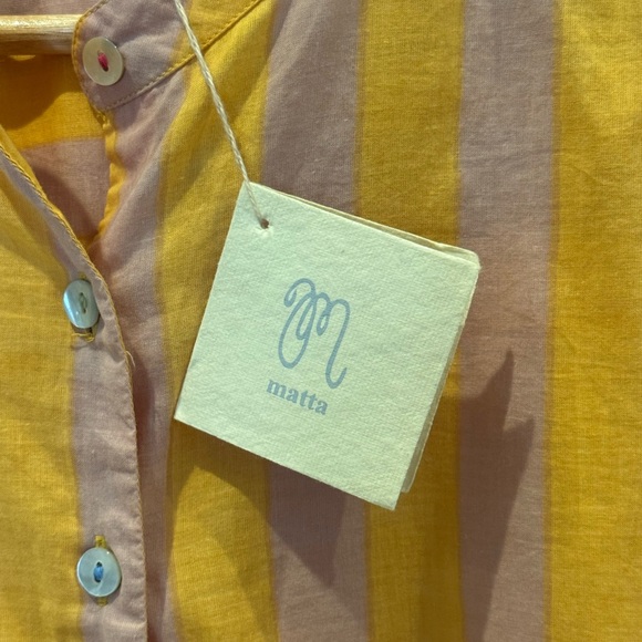 Matta New York Women's Striped Tunic Dress Orange Peach Tan Size Small NWT - Picture 4 of 11